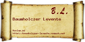Baumholczer Levente névjegykártya